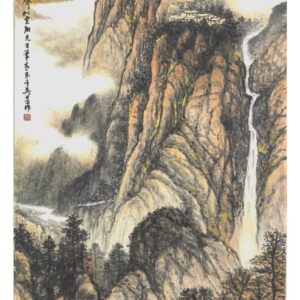 10 (1) Elegant Chinese Ink Landscape Mural - 38.189" x 20.866"