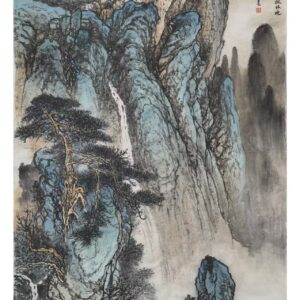 4 (1) Elegant Chinese Ink Landscape Mural - 54.331" x 27.165"
